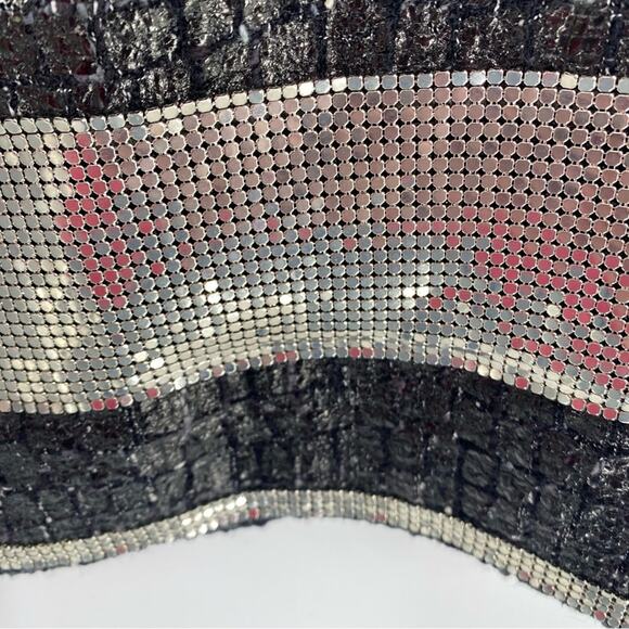 Per Se Skirt Womens Sz 8 Black Silver Metallic Wool Linen Silk Pencil Beaded 6 - Picture 3 of 6